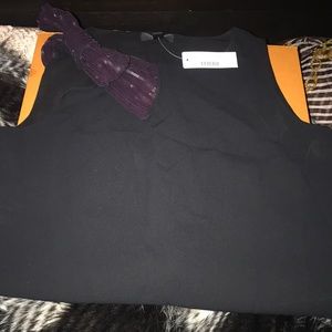 Jcrew sequin bow black top